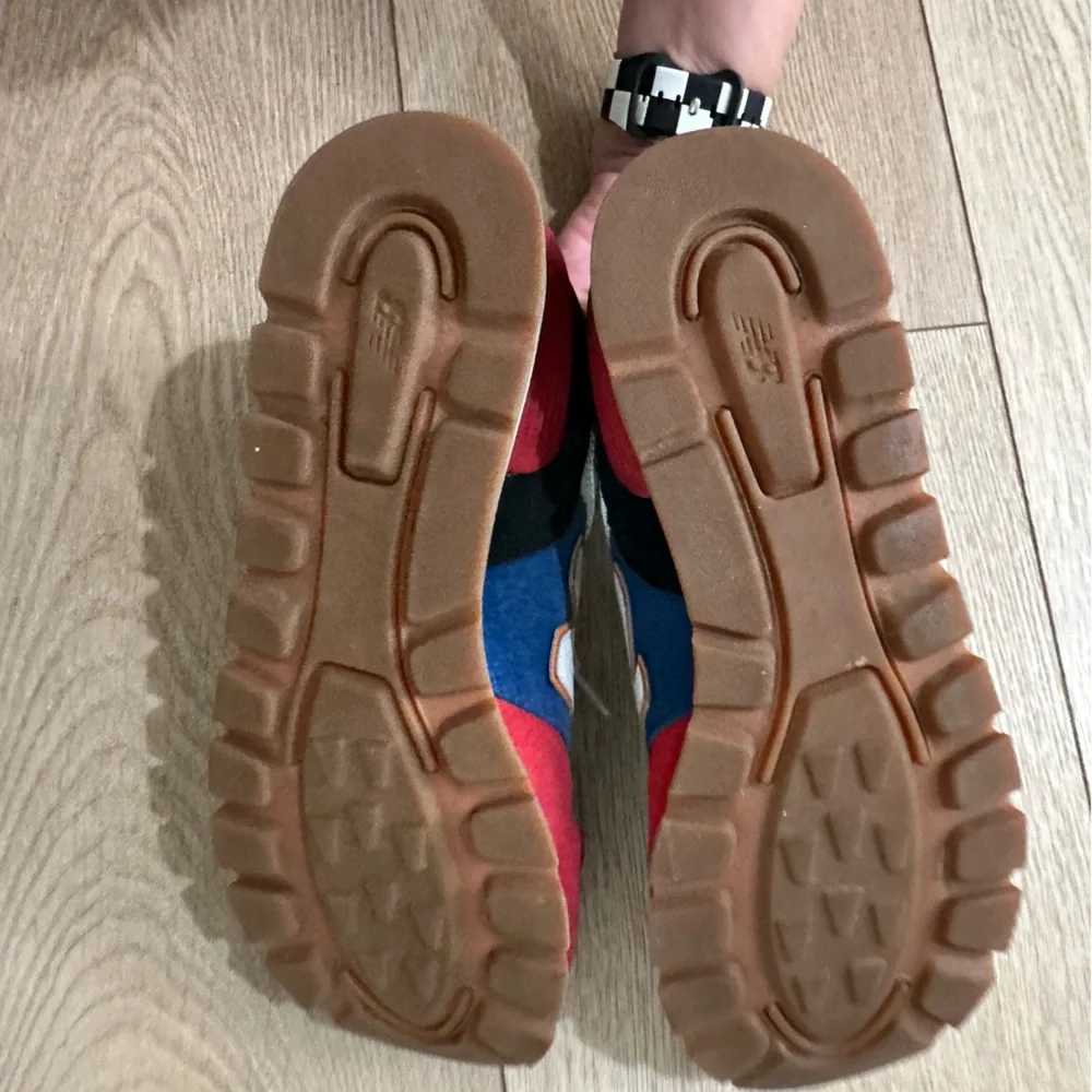 New Balance Men's 574 Rugged Red Blue Sneakers - Picture 6 of 6